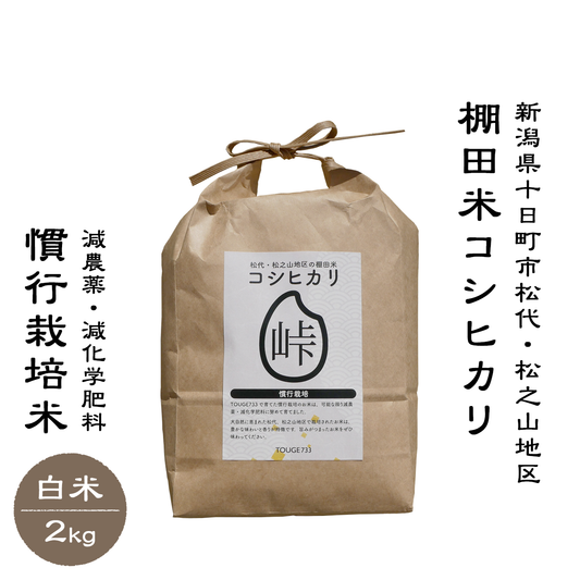 【白米2kg】令和6年度産 慣行栽培米 コシヒカリ TOUGE733
