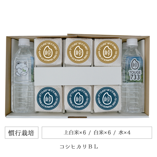 令和7年 慣行栽培 キューブ米12個水4本セット コシヒカリBL 新潟県産｜TOUGE733