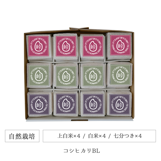 令和7年 自然栽培 キューブ米12個セット コシヒカリBL 新潟県産｜TOUGE733